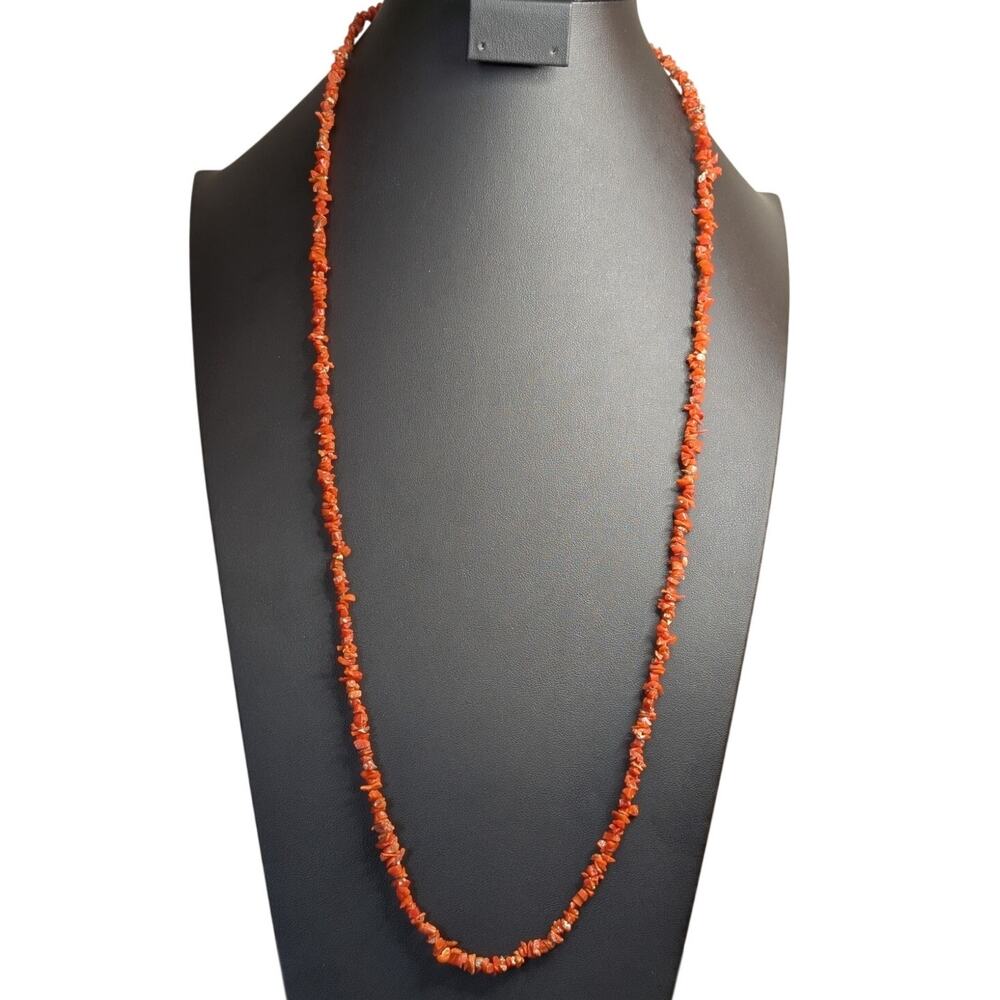 Natural Drilled Uncut Coral Chip 32" Strand